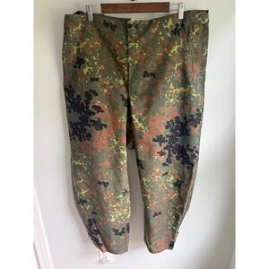 German Army Flecktarn Camo Rain Pants Gore-Tex Suspenders Feuchter Ringelai 1994